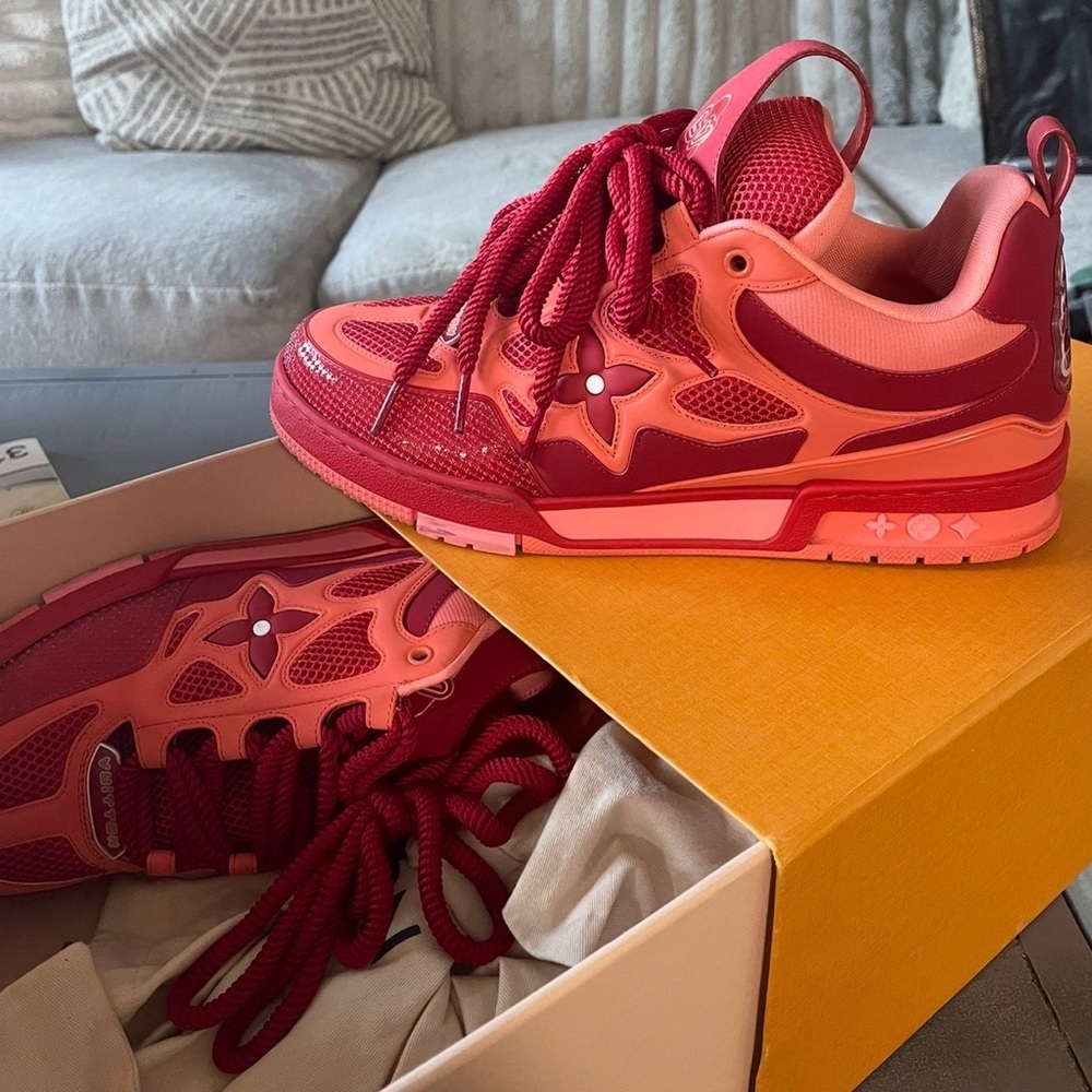 Louis Vuitton Red and Pink Sneakers